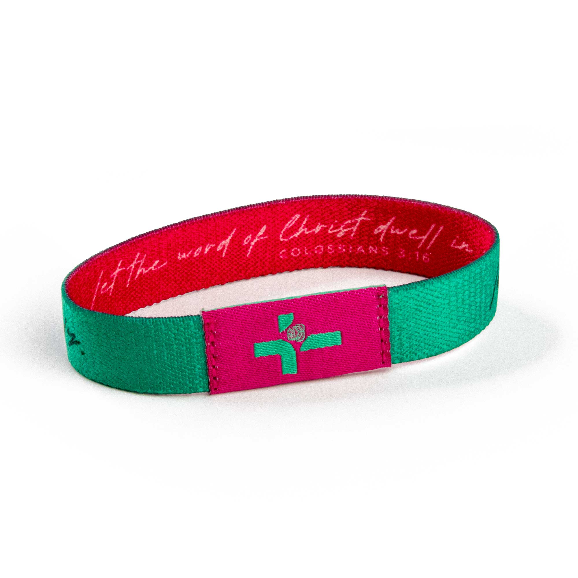 Teal and Pink - Verse, Colossians 3:16 Image