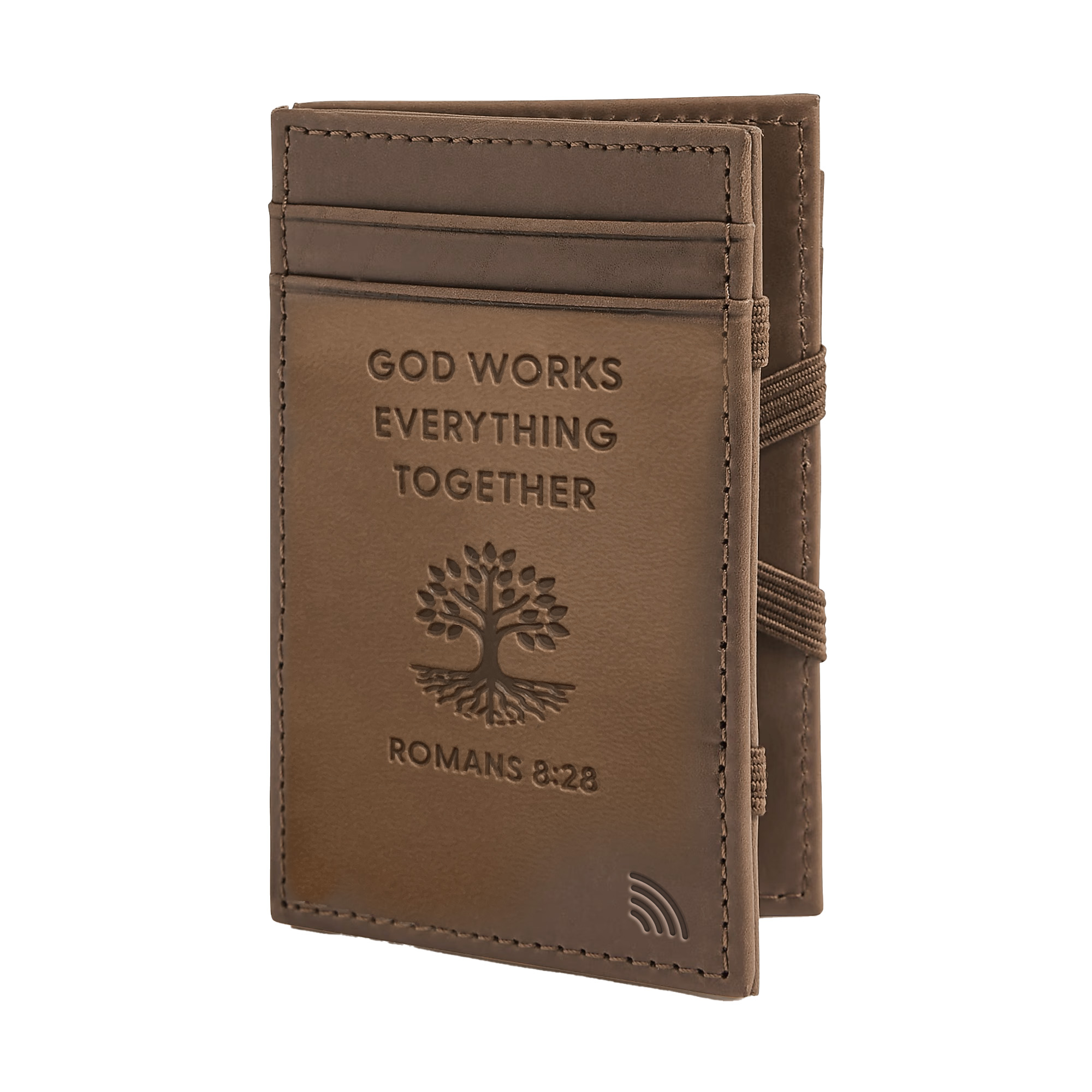 God Works — Romans 8:28, Dark Brown Image