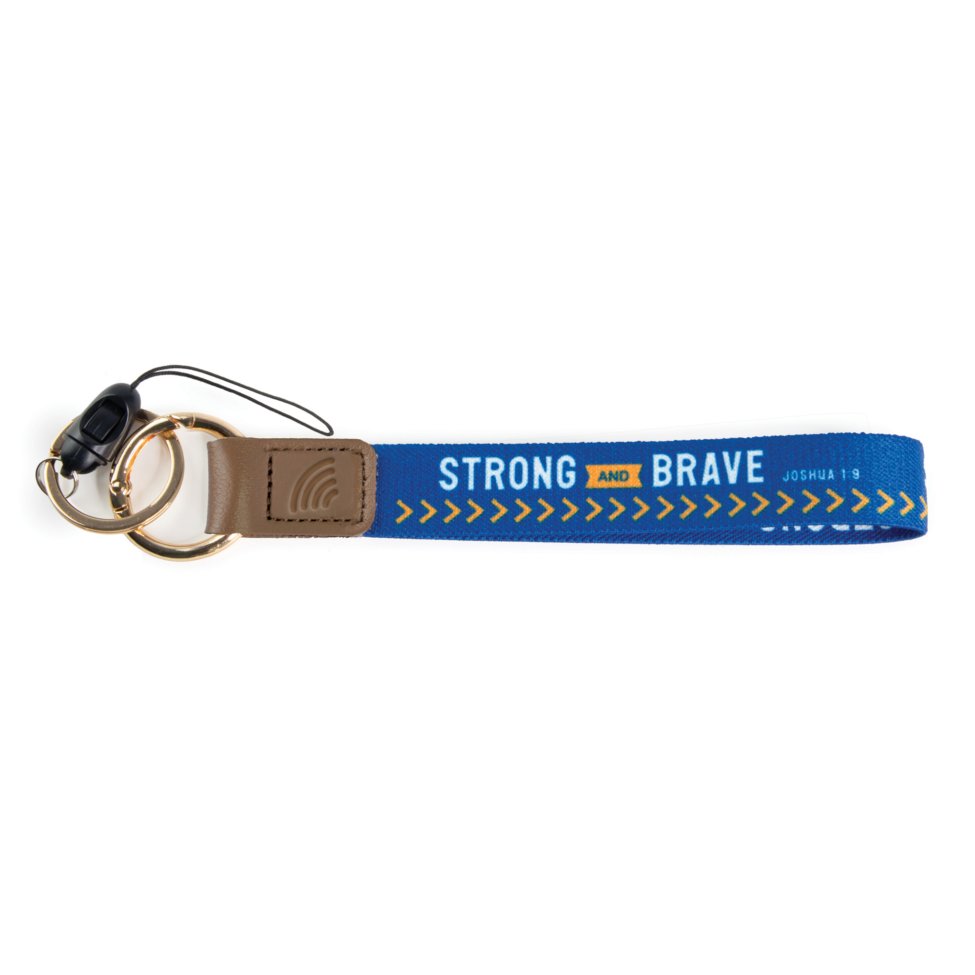 Wrist Lanyard — Strong and Brave, Joshua 1:9 Image